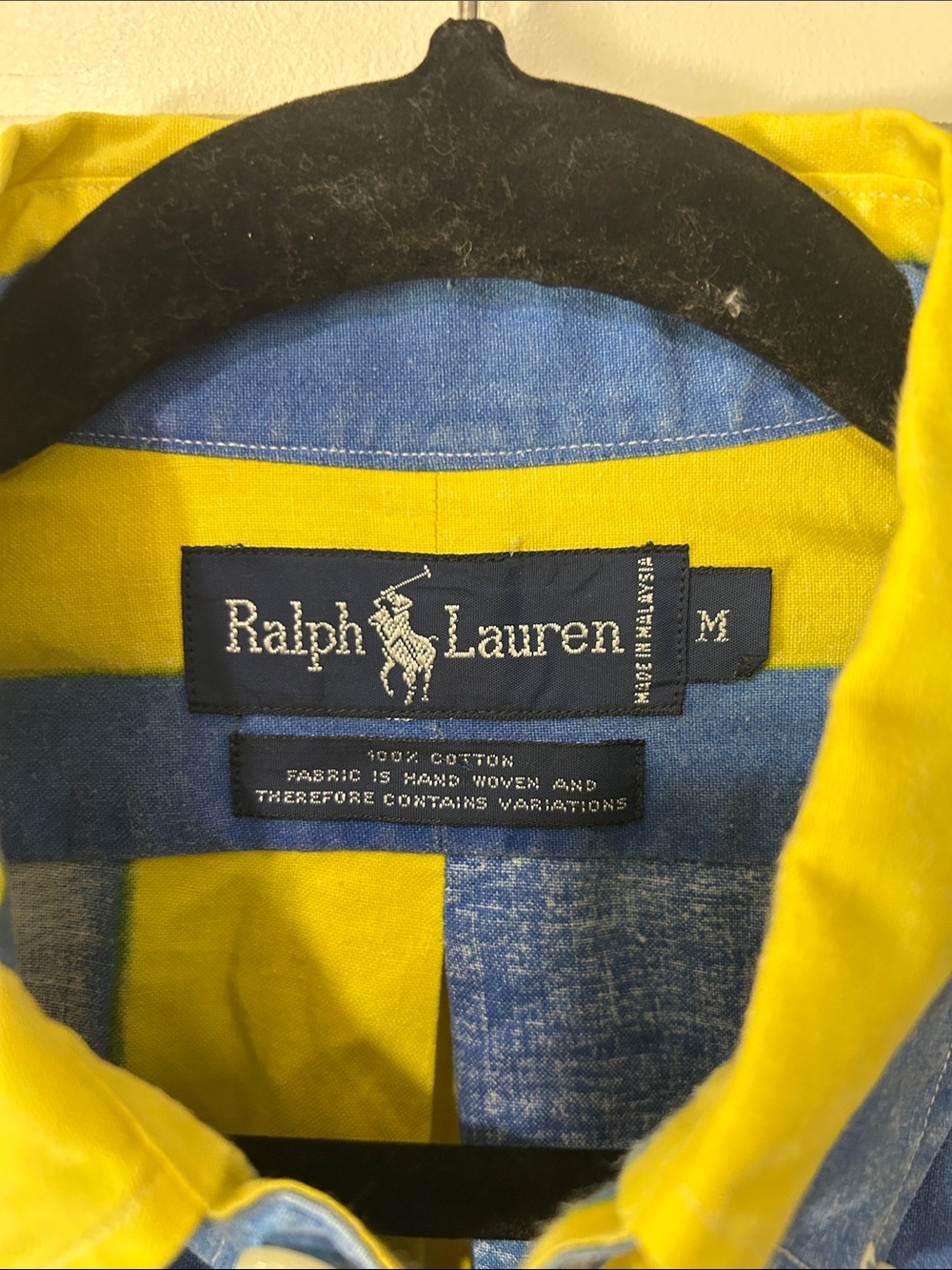 Ralph Lauren Yellow and Blue Vertical Stripe Button-Down Shirt - Picture 2 of 7